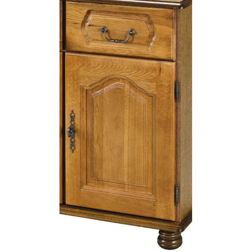 Bahut Chêne Rustique 2 Portes 2 Tiroirs 2 Niches L 82 H 77 P 41 Cm
