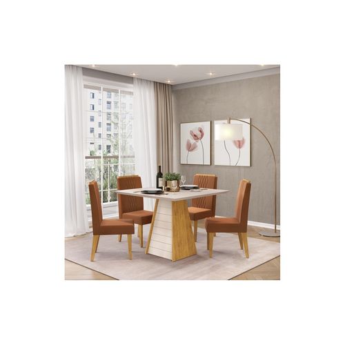 Table à Manger 4 Places Carrée Chêne Et Blanc Dessus Verre L 90 H 80.7 Cm