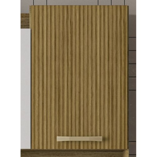 Buffet De Cuisine 4 Portes 1 Tiroir Chêne Et Blanc L 73.6 H 175.7 P 36.3 Cm