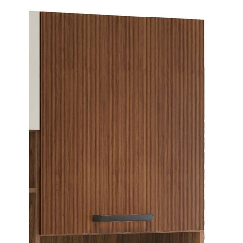 Buffet De Cuisine 6 Portes 2 Tiroirs Noyer Et Blanc Ecru L 180.2 H 198 P 38.8 Cm