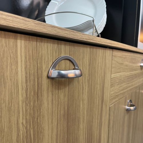 Buffet De Cuisine 8 Portes 1 Tiroir 10 Niches Chêne Et Noir L 182.8 H 205 P 39.3 Cm