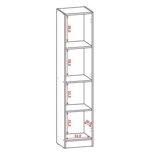 Armoire 1 Porte Blanche Mutifonctions 4 Niches L 35 H 160.6 P 31.5 Cm