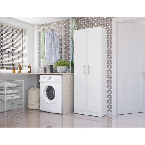 Armoire De Buanderie Et Cellier Blanche 5 Niches L 61 H 170 P 31.8 Cm