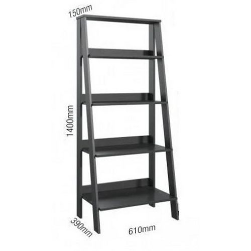 Etagère Escalier 4 Niches Noire Largeur 61 Hauteur 140.3 Profondeur 40 Cm