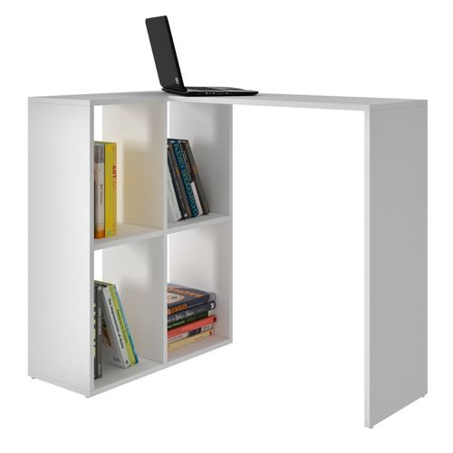 Bureau D'angle Et Rayonnage Blanc L 90 H 77 P 58.8 Cm