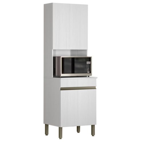 Colonne De Cuisine Micro-onde Blanc 2 Portes 5 Niches L 60 H 193 P 53.5 Cm