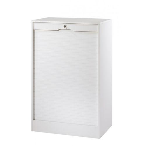 Classeur à Rideau 8 Tablettes Multi Coloris L 70 Cm H 108 Cm P 44 Cm - Coloris: Blanc
