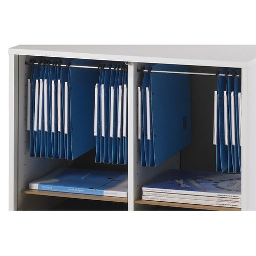 Classeur à Rideau Largeur 70 Cm Hauteur 76 Cm 8 Niches 2 Kits Ds - Coloris: Blanc
