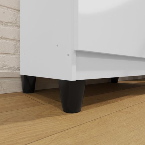 Armoire Multifonctions 2 Portes 4 Niches Blanche L 63.7 H 121.2 P 33.5 Cm