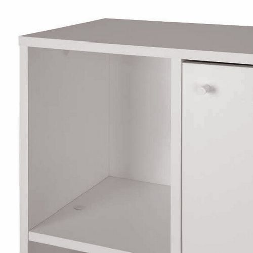 Bureau Pied Métallique Arc Et Armoire Blancs L 89.8 H 141.5 P 120 Cm