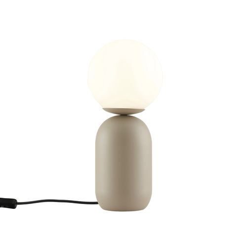 Petite Lampe à Poser Couleur Taupe Boule Banche - Sley