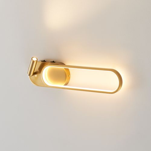 Applique Liseuse LED Intégrée Finition Laiton Double Interrupteur - Jena