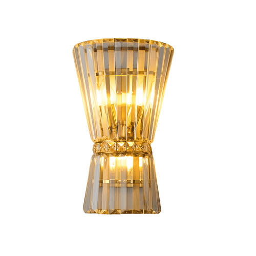 Applique Chic Cristal Transparent Et Métal Doré - Giova