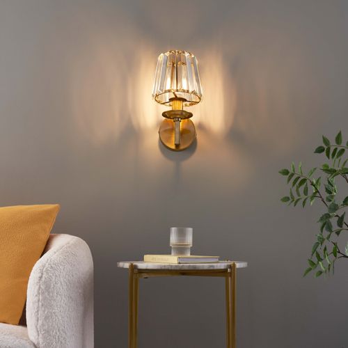 Applique Luxueuse Métal Finition Laiton Et Cristal - Odrina