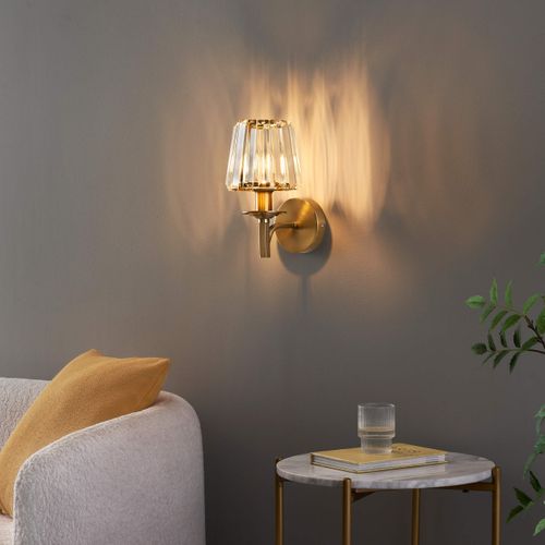 Applique Luxueuse Métal Finition Laiton Et Cristal - Odrina