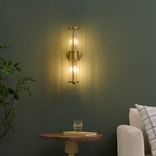 Applique Couleur Laiton Fines Tiges De Verre - Medilia