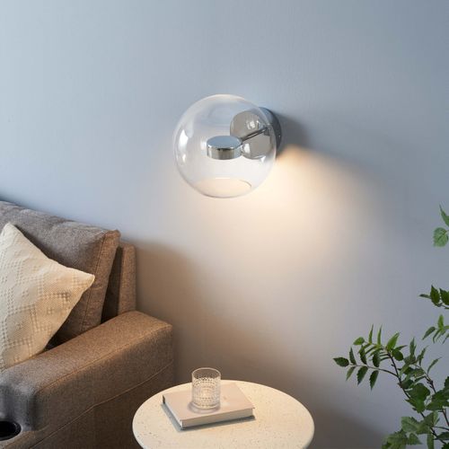 Applique Chromée LED Boule Transparente - Gica