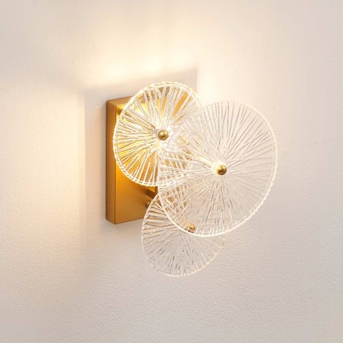 Applique Murale Chic Métal Doré Brillant Et Verre - Emilia