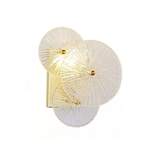 Applique Murale Chic Métal Doré Brillant Et Verre - Emilia