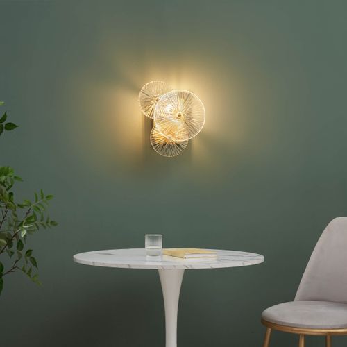 Applique Murale Chic Métal Doré Brillant Et Verre - Emilia