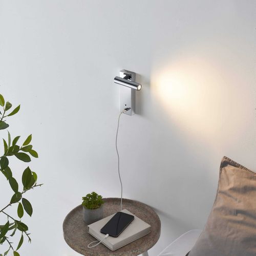 Applique LED Liseuse Chromée Port USB Et Variateur Intégrée - Tofino