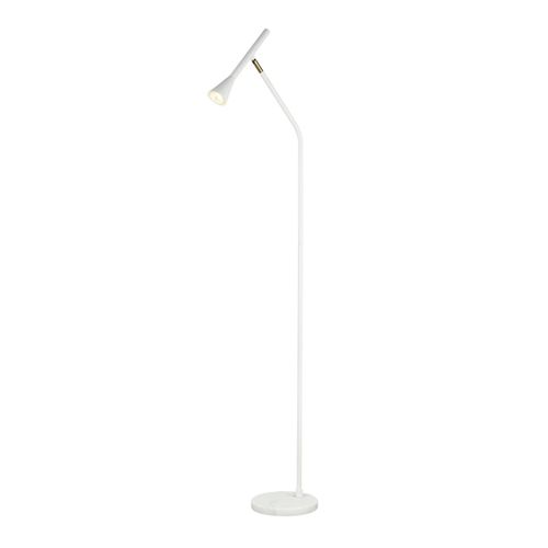 Lampadaire Blanc Liseuse Conique Et Socle En Marbre - Holen