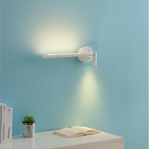 Applique Murale Blanche Avec Liseuse LED Orientable - Noxea