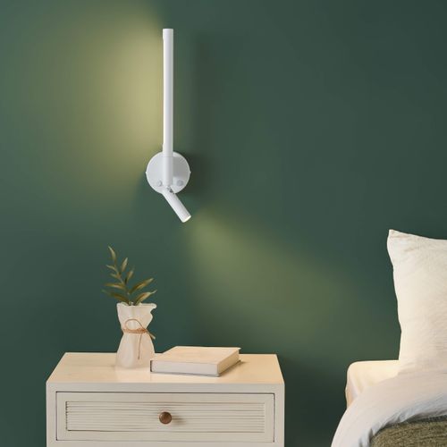 Applique Murale Blanche Avec Liseuse LED Orientable - Noxea