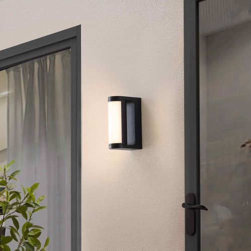 Petite Applique LED Rectangulaire Noire Pour Extérieur - Ilona