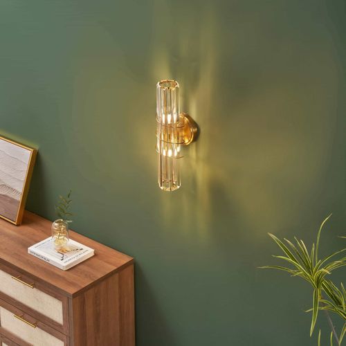 Applique Dorée Verre Transparent Et Ornement En Spirale - Daryna