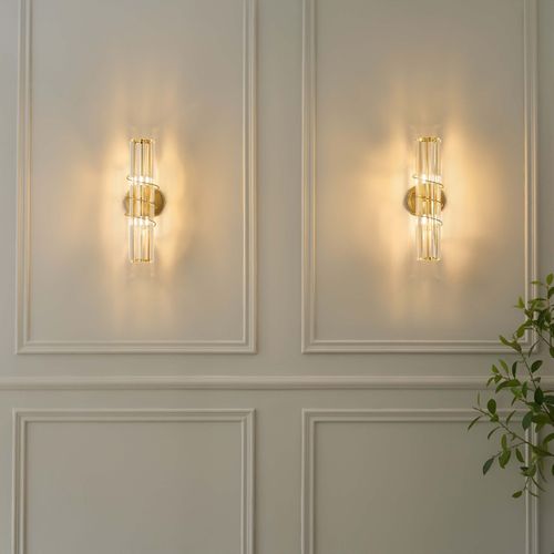 Applique Dorée Verre Transparent Et Ornement En Spirale - Daryna