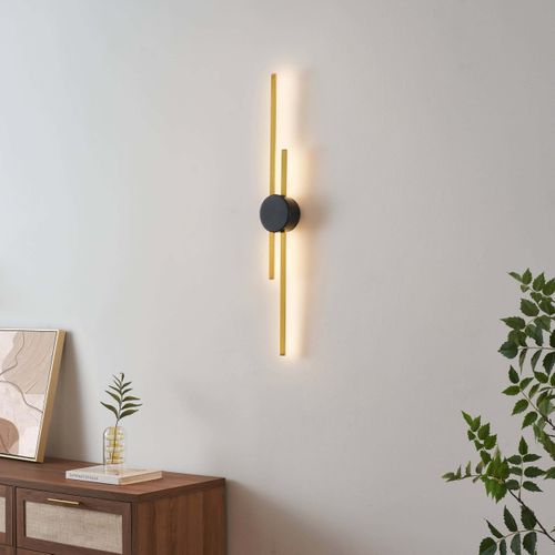 Grande Applique Laiton Socle Noir Aux Lignes Épurées 89 Cm - Pia