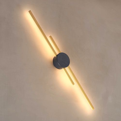 Grande Applique Laiton Socle Noir Aux Lignes Épurées 89 Cm - Pia