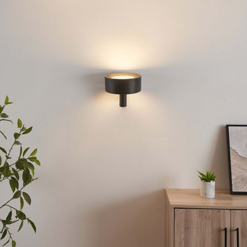 Applique Murale Noire En Métal Avec Tête Ronde LED - Prins