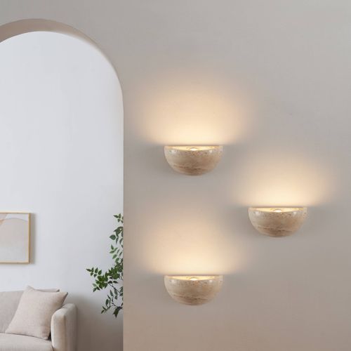 Applique Demi-lune Marbre Travertin LED Intégrée 3w - Sève