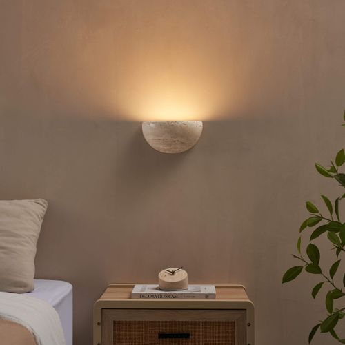 Applique Demi-lune Marbre Travertin LED Intégrée 3w - Sève