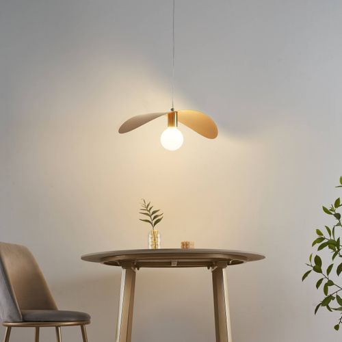 Grande Suspension Aérienne Courbée En Métal Doré  - Piuma