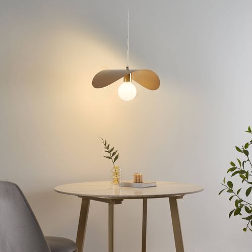 Grande Suspension Aérienne Courbée En Métal Doré  - Piuma