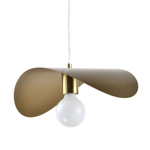 Grande Suspension Aérienne Courbée En Métal Doré  - Piuma