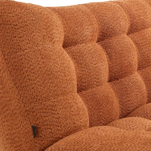 Banquette Convertible Capitonnée Tissu Bouclette Terracotta - Valentin