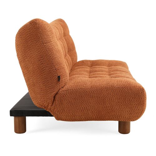 Banquette Convertible Capitonnée Tissu Bouclette Terracotta - Valentin