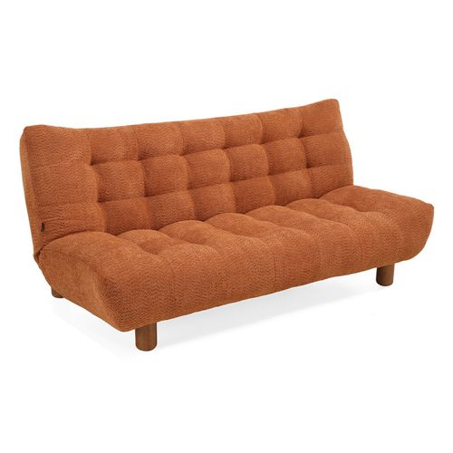 Banquette Convertible Capitonnée Tissu Bouclette Terracotta - Valentin