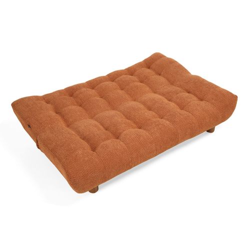 Banquette Convertible Capitonnée Tissu Bouclette Terracotta - Valentin