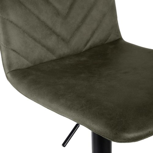 Lot 2 Tabourets De Bar Réglables Microfibre Vert Et Métal - Coby 2