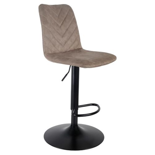 Tabouret De Bar Réglable En Microfibre Taupe Et Pied Métal - Coby 2