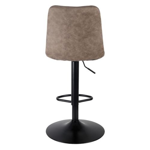Tabouret De Bar Réglable En Microfibre Taupe Et Pied Métal - Coby 2