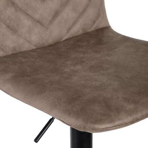 Lot 2 Tabourets De Bar Réglables Microfibre Taupe Et Métal - Coby 2