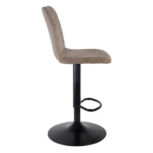 Lot 2 Tabourets De Bar Réglables Microfibre Taupe Et Métal - Coby 2