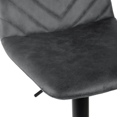 Tabouret De Bar Réglable En Microfibre Gris Et Pied Métal - Coby 2