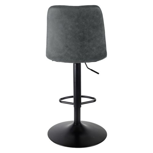 Tabouret De Bar Réglable En Microfibre Gris Et Pied Métal - Coby 2
